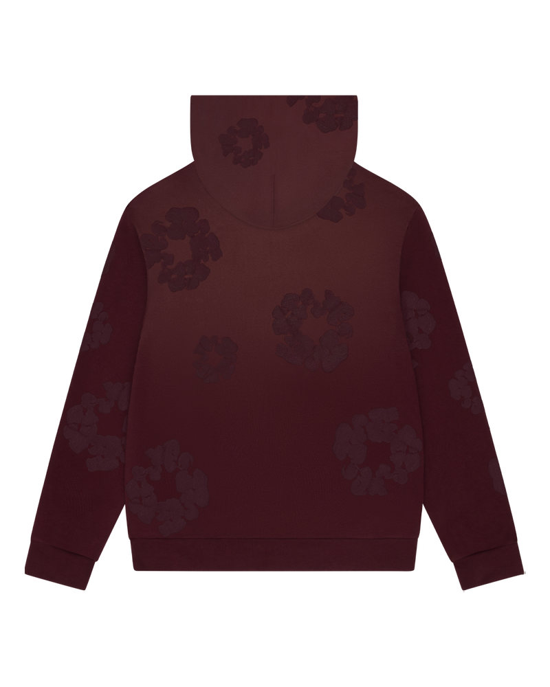 Faded Mono Cotton Wreath Hoodie Beet Root